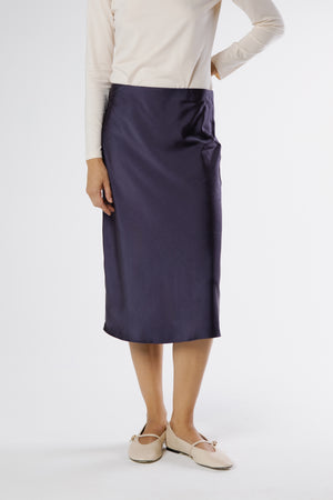 Silk Satin Skirt Lila