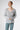 Front view of Castor Cashmere Pullover Shark in textured grey Italian cashmere with relaxed fit and V-neckline.