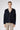 Front view of Erro Cashmere Cardigan Beluga in deep navy Italian cashmere with relaxed fit and V-neckline.