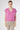 Front view of Felis Cashmere Pullover Orchidea in vibrant pink Italian cashmere with relaxed fit and V-neckline.