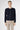 Buy Ginan Cashmere Cardigan Beluga online – front view of luxury Italian cashmere women’s cardigan in deep navy with round neckline and button closure.