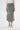 Front view of konbu green suede midi skirt with elastic waistband and clean straight silhouette